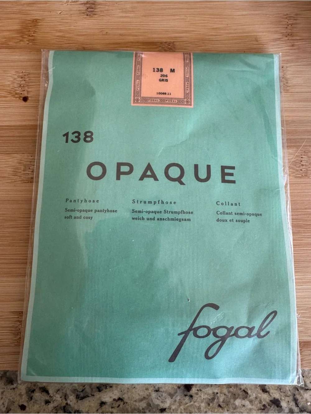 henri bendel Mint Green Opaque Pantyhose Packet with Peach Label